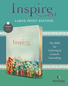 Cover image for Inspire Bible Large Print Nlt, Filament Enabled (Leatherlike, Floral Fields with Gold), isbn: 9781496480699
