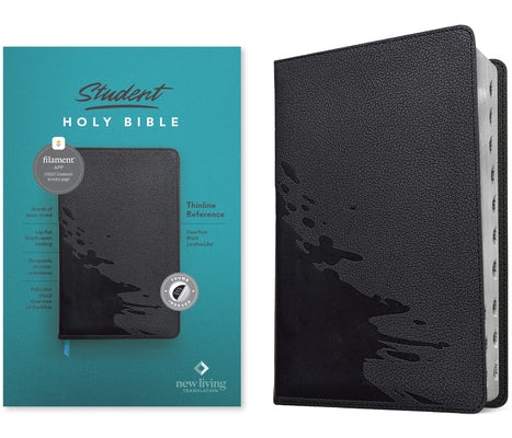 Cover image for NLT Student Bible, Thinline Reference, Filament Enabled (Leatherlike, Overflow Black, Indexed, Red Letter), isbn: 9781496483935