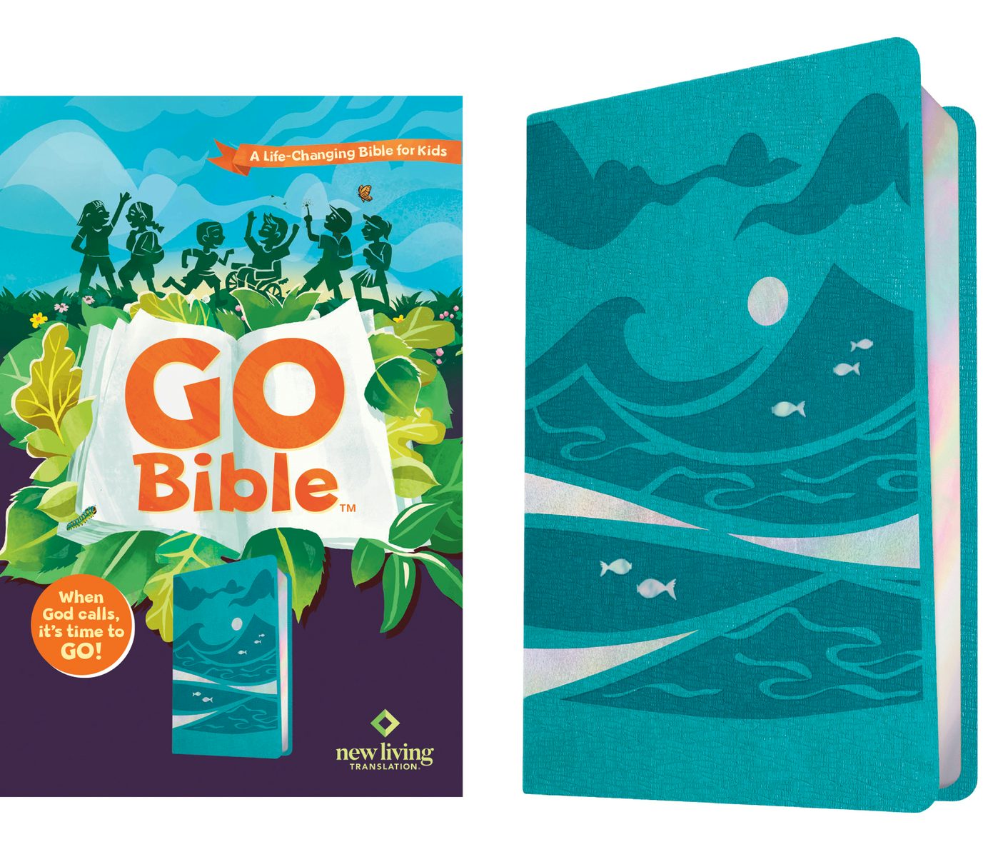 Cover image for NLT Go Bible for Kids (Leatherlike, Teal Ocean), isbn: 9781496486561