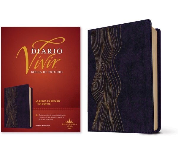 Cover image for Biblia de Estudio del Diario Vivir Rvr60 (Sentipiel, Morado Oscuro, Letra Roja), isbn: 9781496486646
