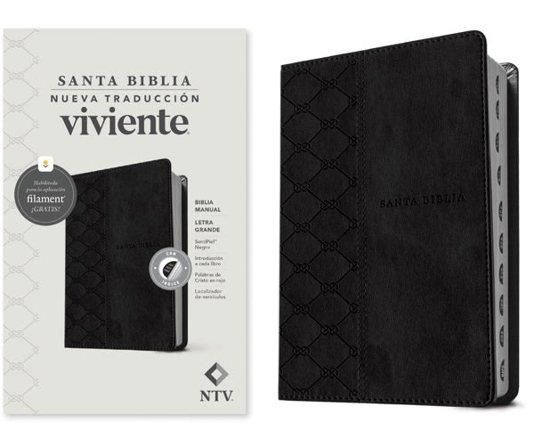Cover image for Biblia Manual Ntv, Letra Grande Con Filament (Sentipiel, Negro, Índice, Letra Roja), isbn: 9781496488312