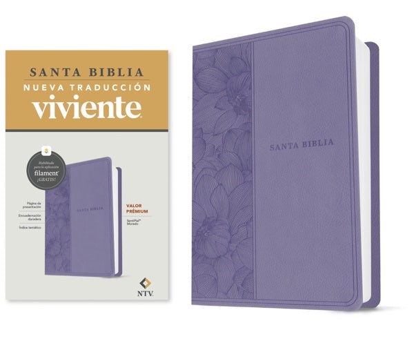 Cover image for Biblia Valor Prémium Ntv Con Filament (Sentipiel, Púrpura), isbn: 9781496488947