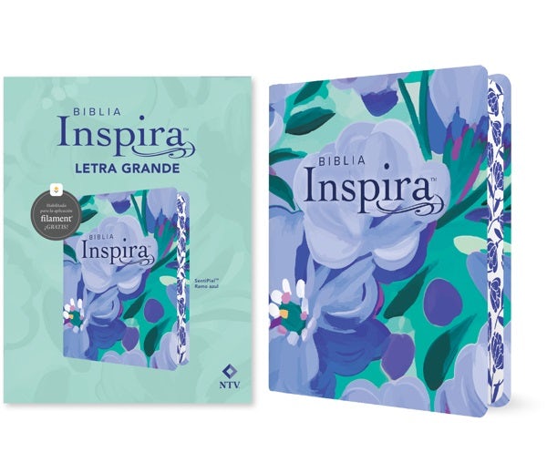 Cover image for Biblia Inspira Ntv, Letra Grande Con Filament (Sentipiel, Ramo Azul), isbn: 9781496488985