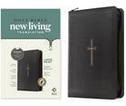 Cover image for NLT Large Print Thinline Reference Zipper Bible, Filament Enabled (Leatherlike, Black Cross, Indexed, Red Letter), isbn: 9781496489999
