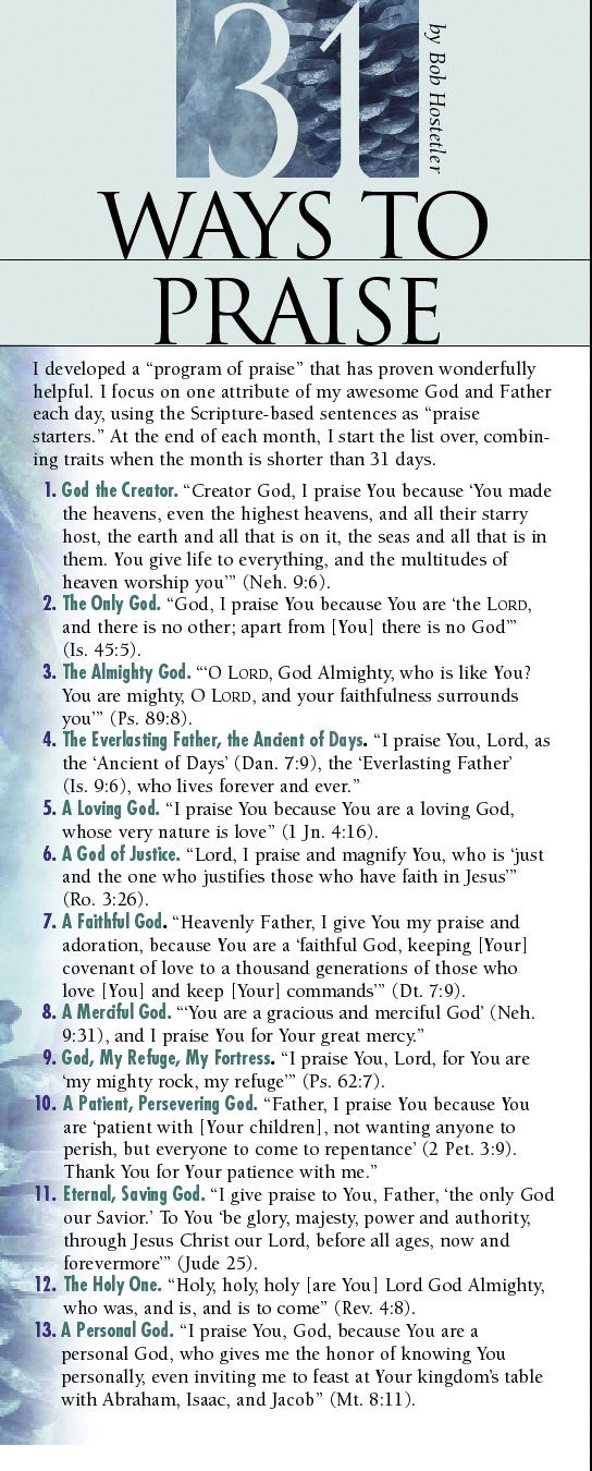Cover image for 31 Ways to Praise 50-Pack, isbn: 9781576839072