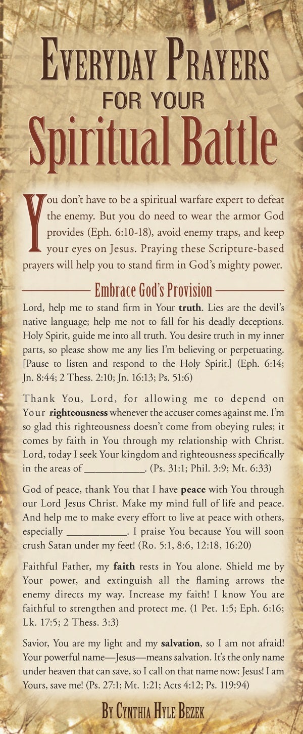 Cover image for Everyday Prayers for Your Spiritual Battle 50-Pack, isbn: 9781600062971