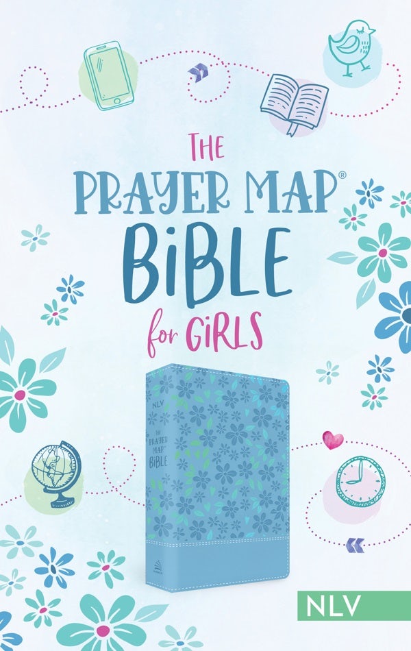 Cover image for The Prayer Map Bible for Girls Nlv [Sky Blue Shimmer], isbn: 9781636094700