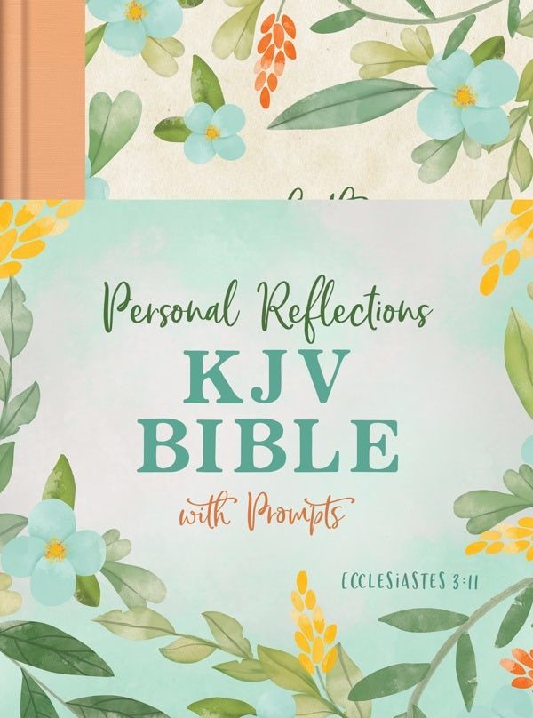 Cover image for Personal Reflections KJV Bible with Prompts (Ecclesiastes 3:11) [Peach Floral], isbn: 9781636095608