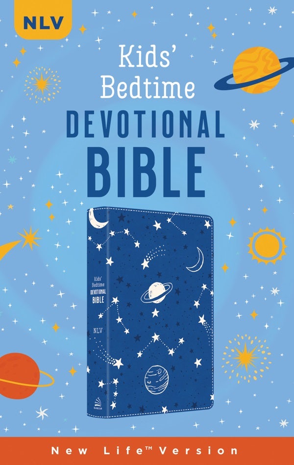 Cover image for The Kids' Bedtime Devotional Bible: Nlv [Cobalt Cosmos], isbn: 9781636097336