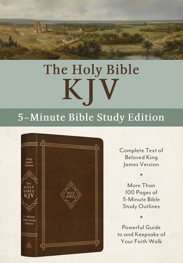 Cover image for The Holy Bible Kjv: 5-Minute Bible Study Edition [Classic Hickory], isbn: 9781636098005