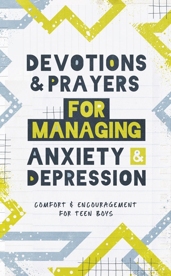Cover image for Devotions and Prayers for Managing Anxiety and Depression (Teen Boy), isbn: 9781636098272