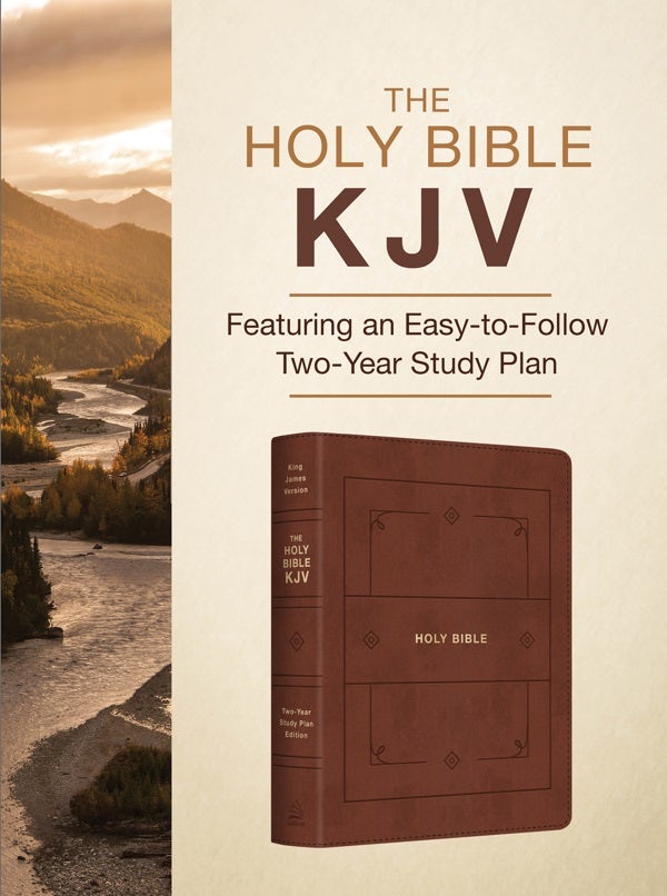 Cover image for The Holy Bible Kjv: Featuring an Easy-To-Follow Two-Year Study Plan [Cinnamon & Gold], isbn: 9781636098500