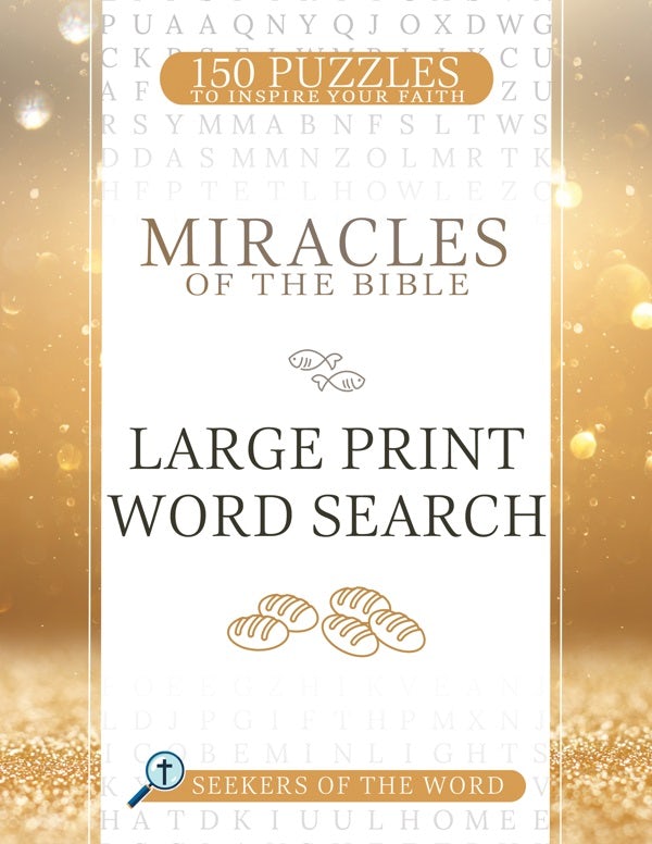 Cover image for Miracles of the Bible Large Print Word Search, isbn: 9781641239134