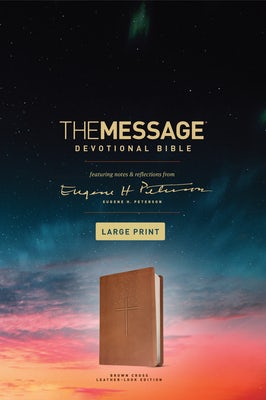 Cover image for The Message Devotional Bible, Large Print (Leather-Look, Brown), isbn: 9781641582490