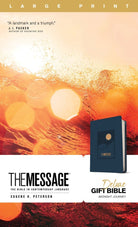 Cover image for The Message Deluxe Gift Bible, Large Print (Leather-Look, Navy), isbn: 9781641582537