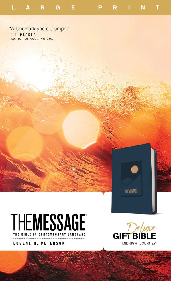 Cover image for The Message Deluxe Gift Bible, Large Print (Leather-Look, Navy), isbn: 9781641582537