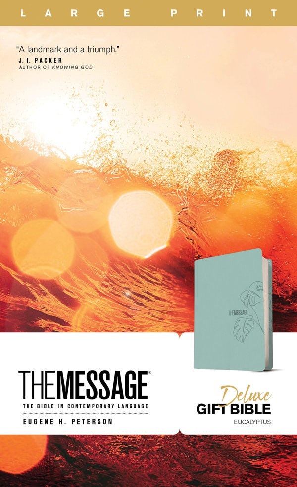 Cover image for The Message Deluxe Gift Bible, Large Print (Leather-Look, Teal), isbn: 9781641582544