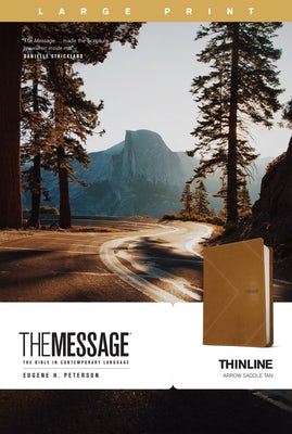 Cover image for The Message Thinline, Large Print (Leather-Look, Arrow Saddle Tan), isbn: 9781641585583