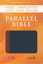 Cover image for NKJV Amplified Parallel Bible, Flexisoft (Imitation Leather, Blue/Brown), isbn: 9781683071518
