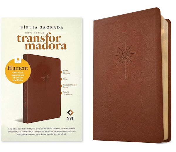 Cover image for Bï¿½blia Sagrada Nvt Slim Letra Grande Com Filament (Leatherlike, Brown), isbn: 9786559883400