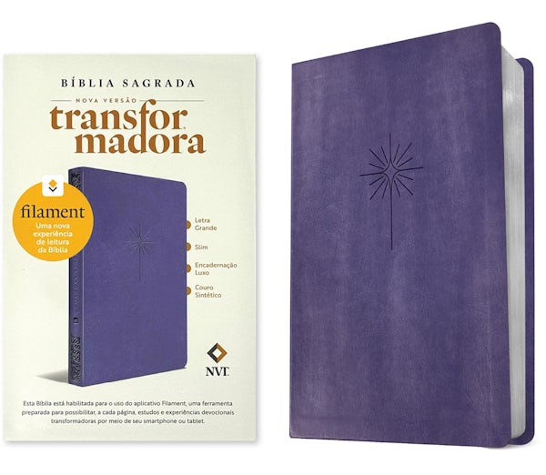 Cover image for Bï¿½blia Sagrada Nvt Slim Letra Grande Com Filament (Leatherlike, Purple), isbn: 9786559883448