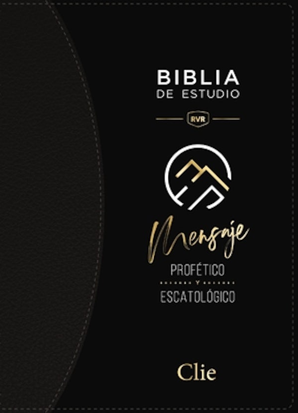 Cover image for Rvr, Biblia de Estudio del Mensaje Profï¿½tico Y Escatolï¿½gico, Negro, Interior a DOS Colores, Con ï¿½ndice, isbn: 9788418204579