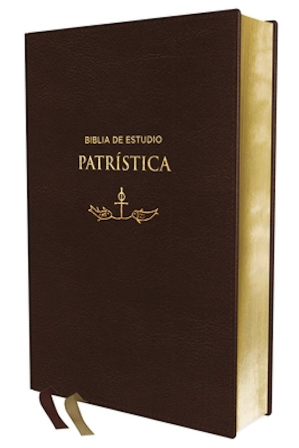 Cover image for Rvr, Biblia de Estudio Patrï¿½stica, Leathersoft, Marrï¿½n, Interior a DOS Colores, Palabras de Jesï¿½s En Rojo, Comfort Print, isbn: 9788418204609