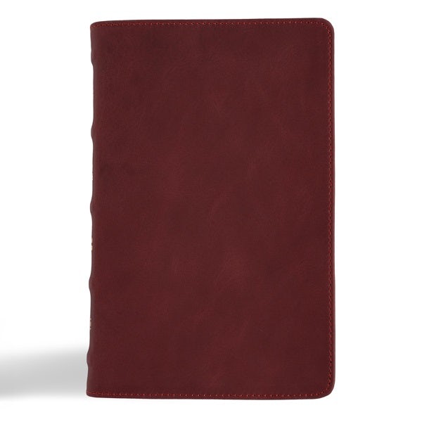 Cover image for CSB Personal Size Bible, Holman Handcrafted Collection, Marbled Burgundy Premium Calfskin, isbn: 9798384502029