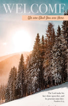 Cover image for General Worship Bulletin: We Are Glad You Are Here - Winter (Package of 100), isbn: 9798384503170