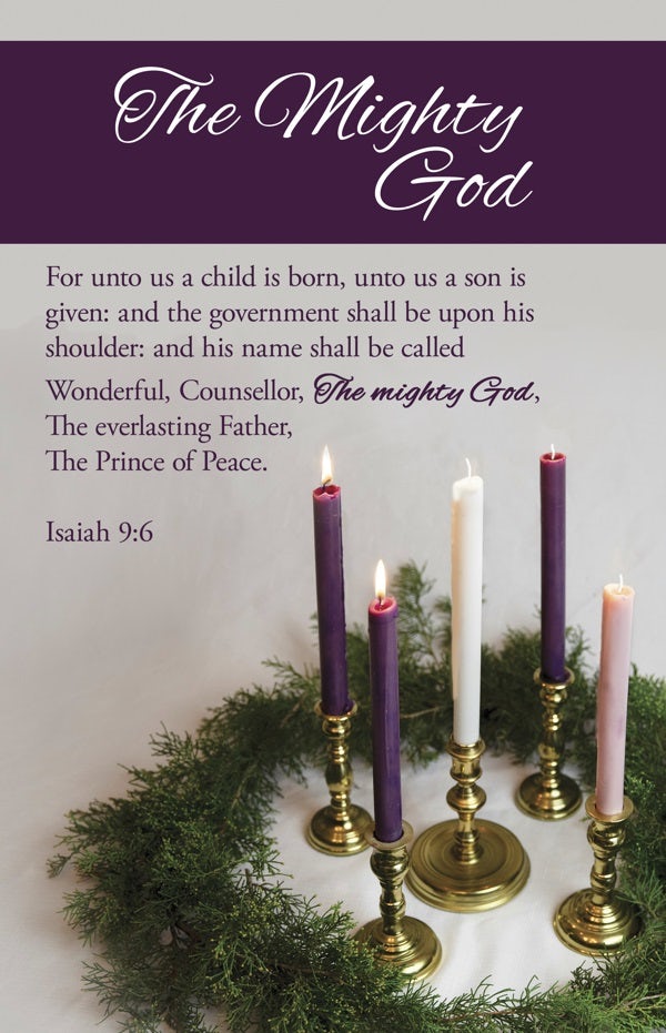 Cover image for Advent Bulletin: The Mighty God (Package of 100), isbn: 9798384516293