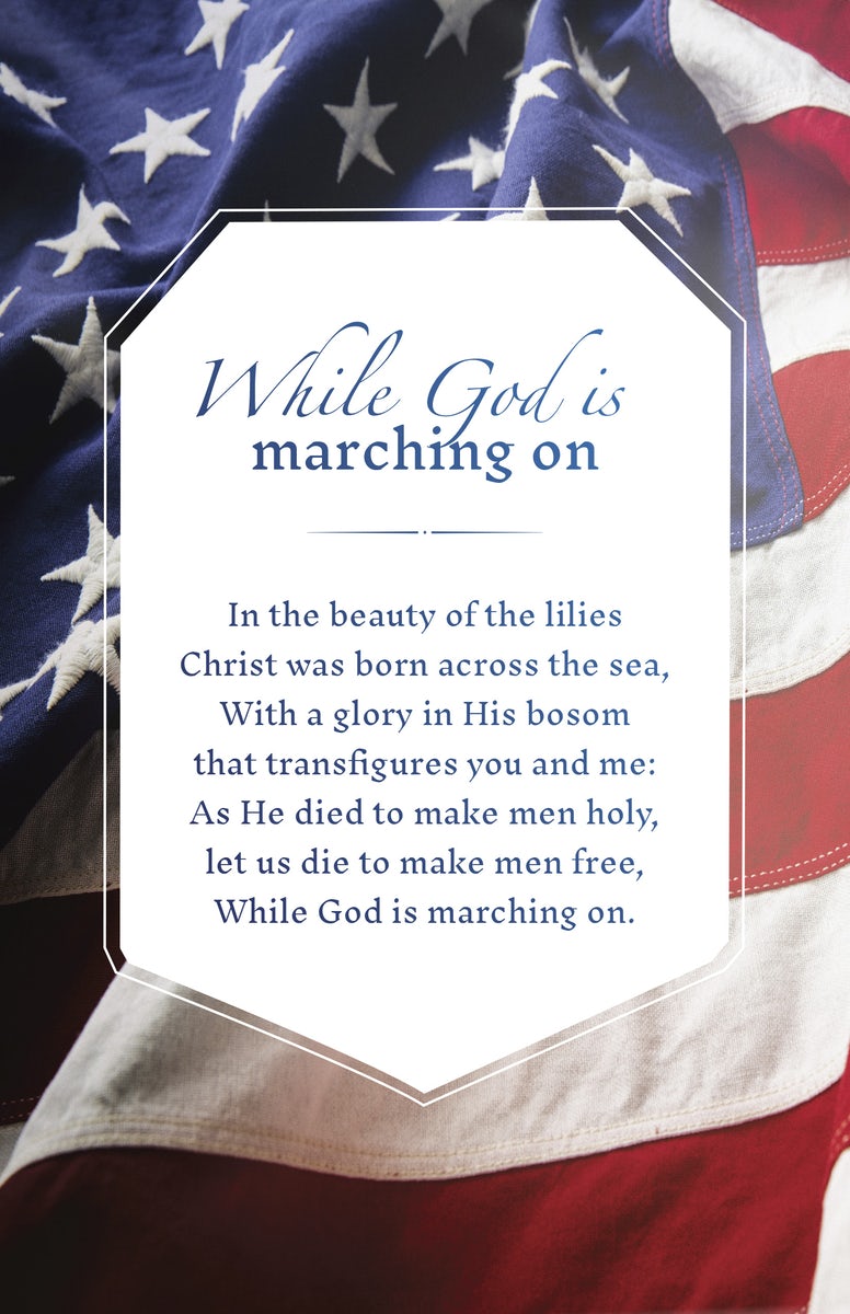 Cover image for Patriotic Bulletin: God Is Marching on (Package of 100), isbn: 9798384516378