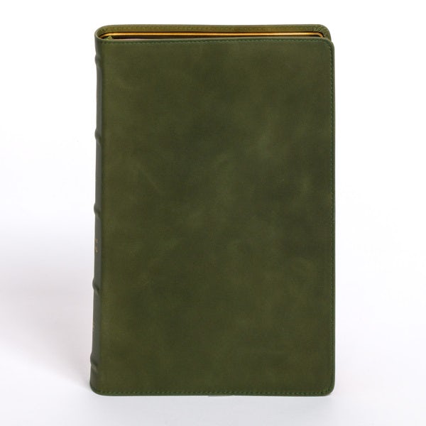 Cover image for CSB Giant Print Bible, Holman Handcrafted Collection, Marbled Olive Premium Calfskin, isbn: 9798384518228