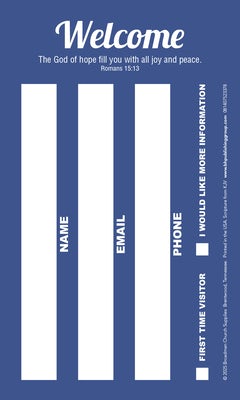 Cover image for Guest Welcome Card: Welcome - Blue (Package of 50), isbn: 9798384526452