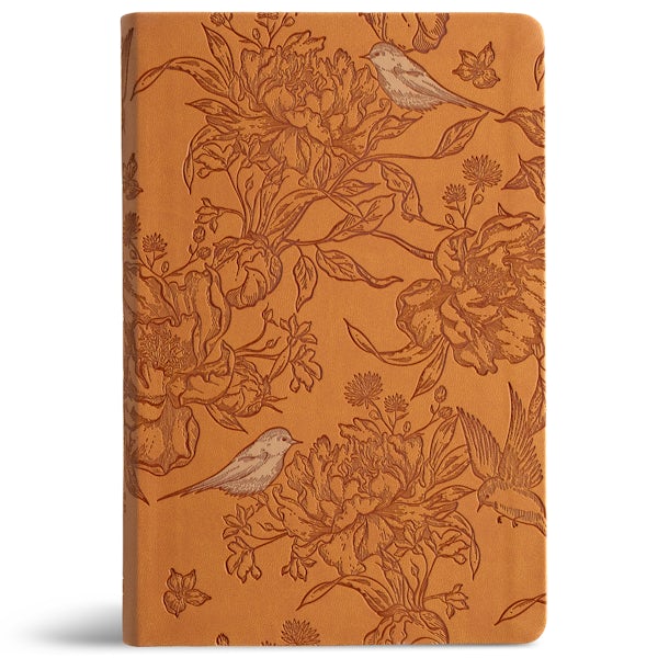 Cover image for CSB Large Print Personal Size Reference Bible, Optimal Type, Digital Study Edition, Brown Floral Leathertouch, Indexed, isbn: 9798384546337