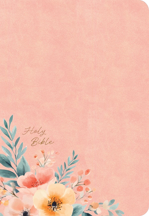 Cover image for CSB Large Print Personal Size Reference Bible, Optimal Type, Digital Study Edition, Peach Floral Leathertouch, Indexed, isbn: 9798384546351