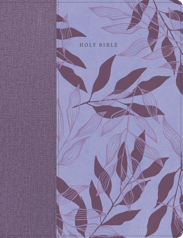 Cover image for CSB Large Print Compact Reference Bible, Digital Study Edition, Easy-To-Read Optimal Type, Lavender Floral Leathertouch, Zipper Edition, isbn: 9798384561828
