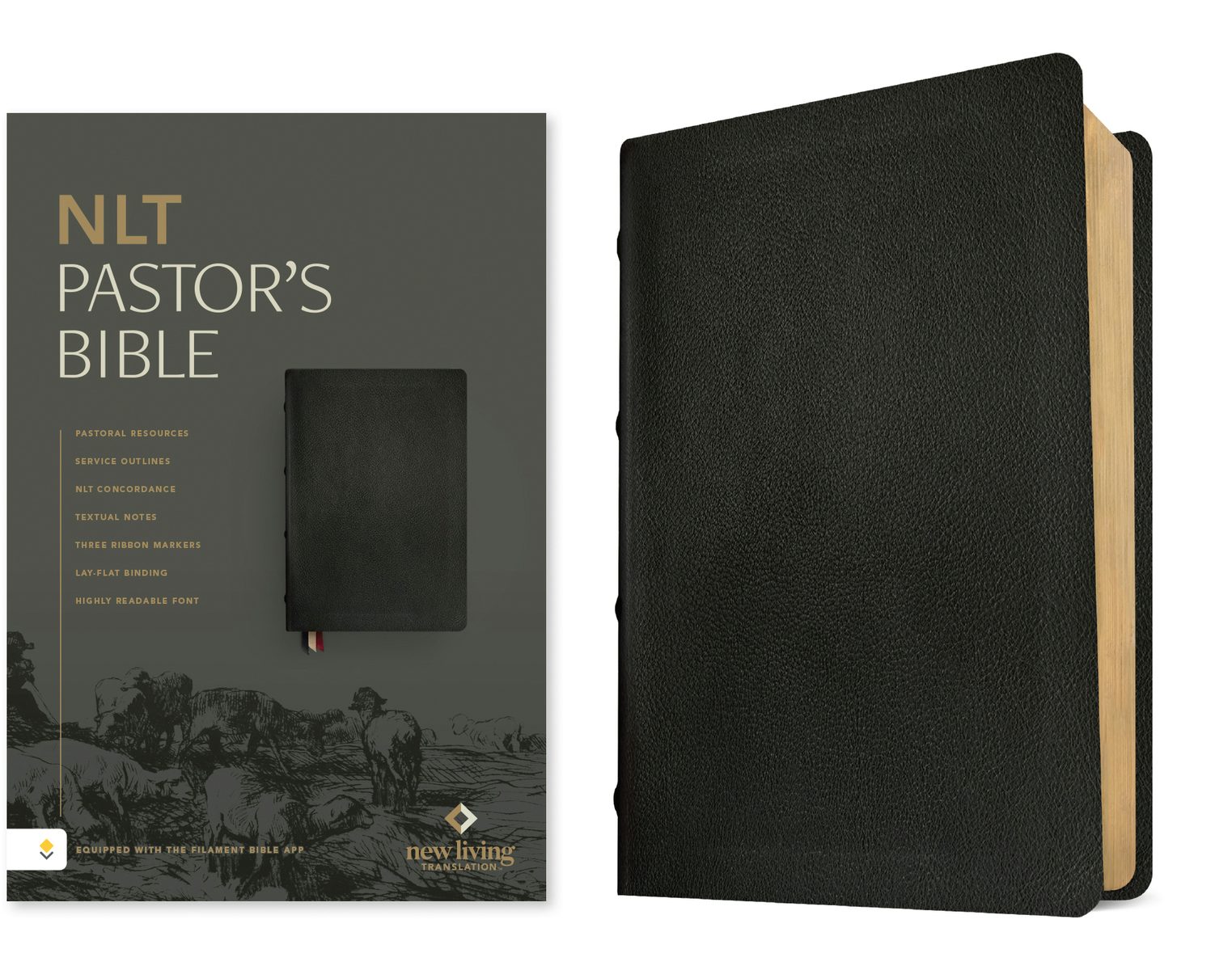 Cover image for NLT Pastor's Bible, Filament Enabled (Genuine Leather, Black, Red Letter), isbn: 9798400506222