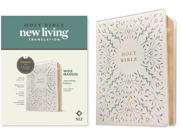 Cover image for NLT Wide Margin Bible, Filament Enabled (Leatherlike, Grace & Bloom, Red Letter), isbn: 9798400506932