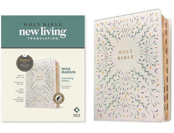 Cover image for NLT Wide Margin Bible, Filament Enabled (Leatherlike, Grace & Bloom, Indexed, Red Letter), isbn: 9798400506949