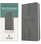 Cover image for NLT Pocket Thinline New Testament with Psalms and Proverbs (Leatherlike, Charcoal Cross), isbn: 9798400509131