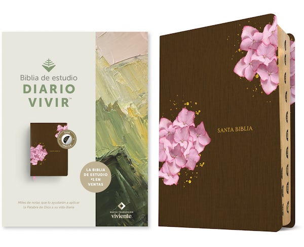 Cover image for Biblia de Estudio del Diario Vivir Ntv (Sentipiel, Cafï¿½/Rosa, ï¿½ndice, Letra Roja), isbn: 9798400510144