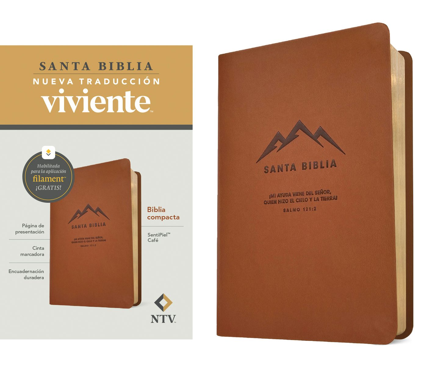 Cover image for Biblia Compacta Ntv, Con Filament (Sentipiel, Café), isbn: 9798400512261
