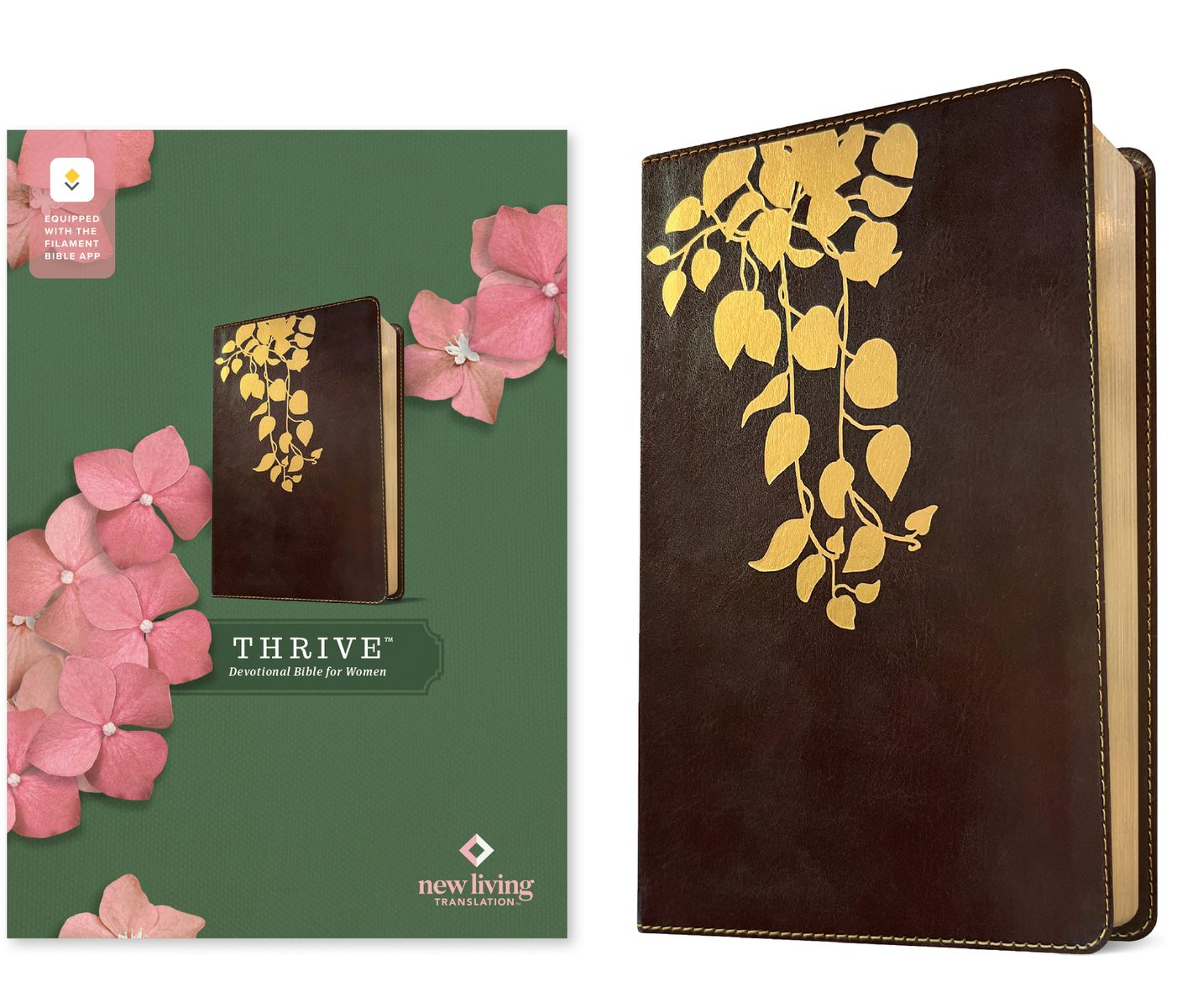 Cover image for NLT Thrive Devotional Bible for Women, Filament Enabled (Leatherlike, Cascade Deep Brown), isbn: 9798400515651
