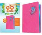 Cover image for NLT Go Bible for Kids, Pink Butterfly (Leatherlike, Hot Pink/Butterfly Design), isbn: 9798400527241