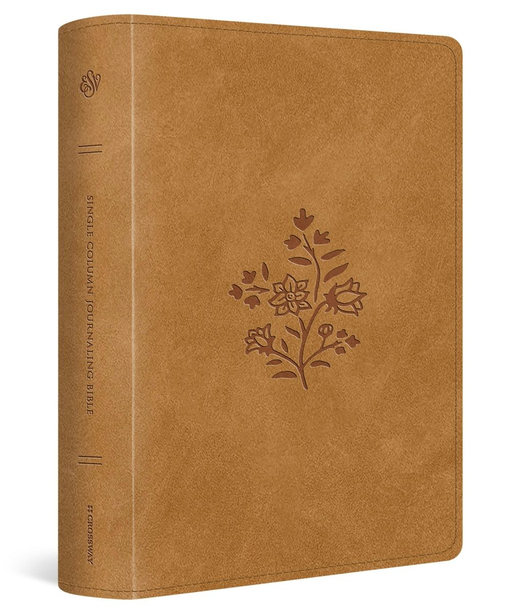 Cover image for ESV Single Column Journaling Bible, Large Print (Trutone, Nubuck Caramel, Wildflower Design), isbn: 9798874902575
