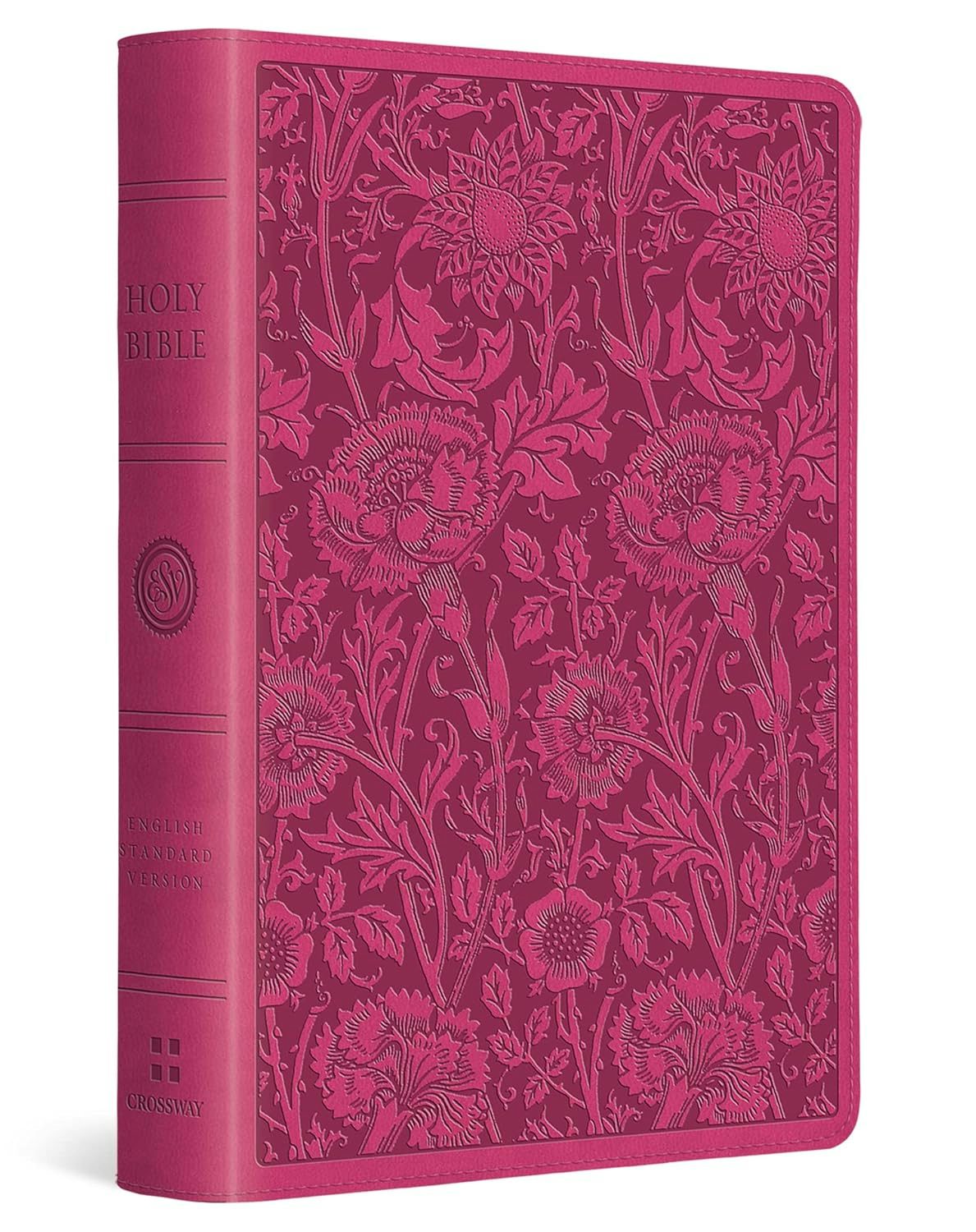 Cover image for ESV Large Print Compact Bible, Red Letter (Trutone, Berry, Floral Design), isbn: 9798874902933