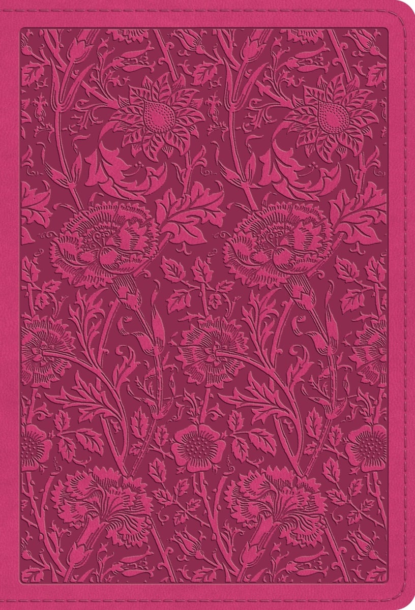 Cover image for ESV Large Print Compact Bible, Red Letter (Trutone, Berry, Floral Design), isbn: 9798874902933