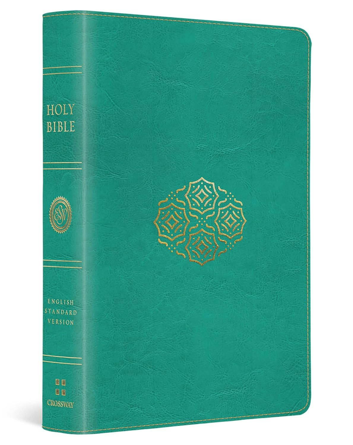 Cover image for ESV Large Print Compact Bible, Red Letter (Trutone, Teal, Bouquet Design), isbn: 9798874902940