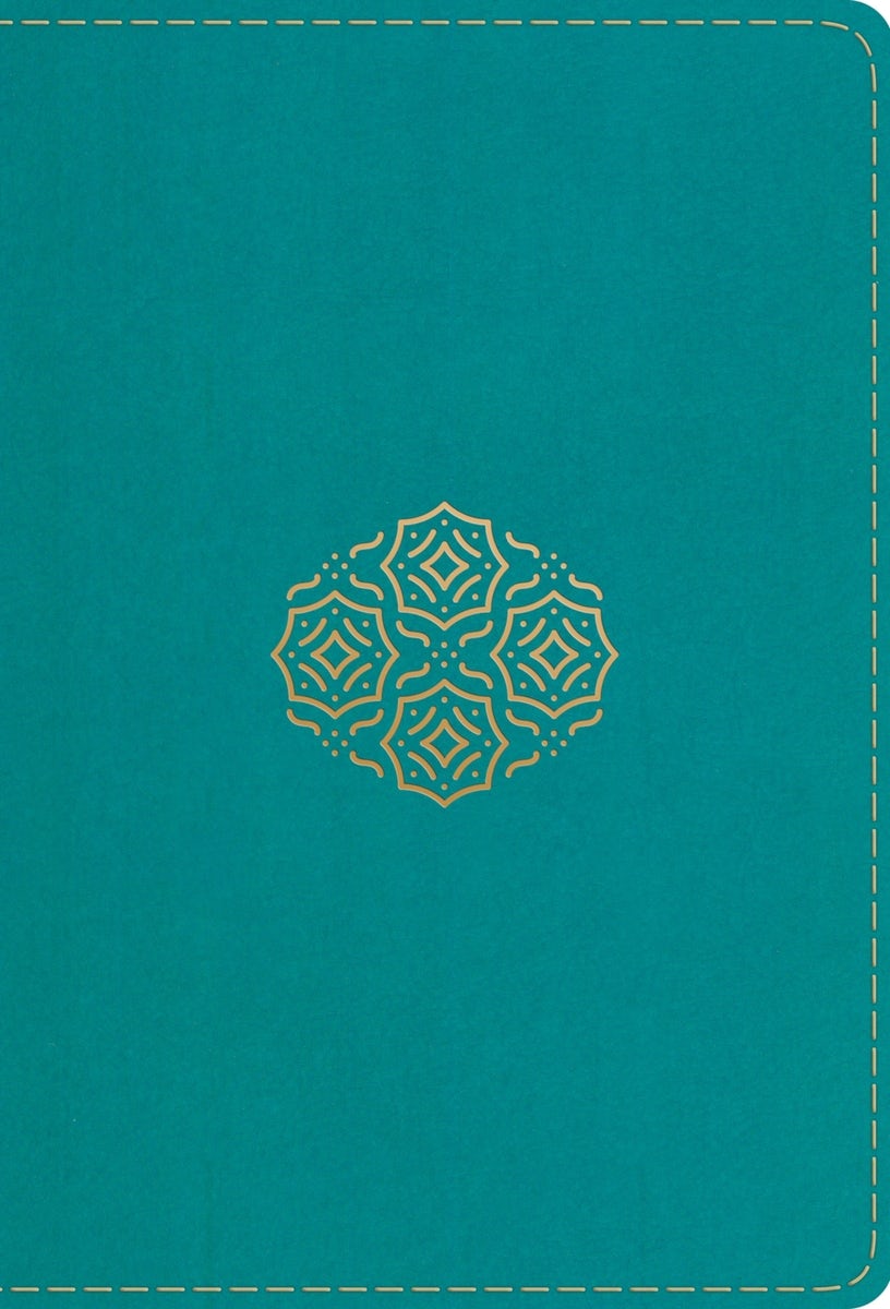 Cover image for ESV Large Print Compact Bible, Red Letter (Trutone, Teal, Bouquet Design), isbn: 9798874902940