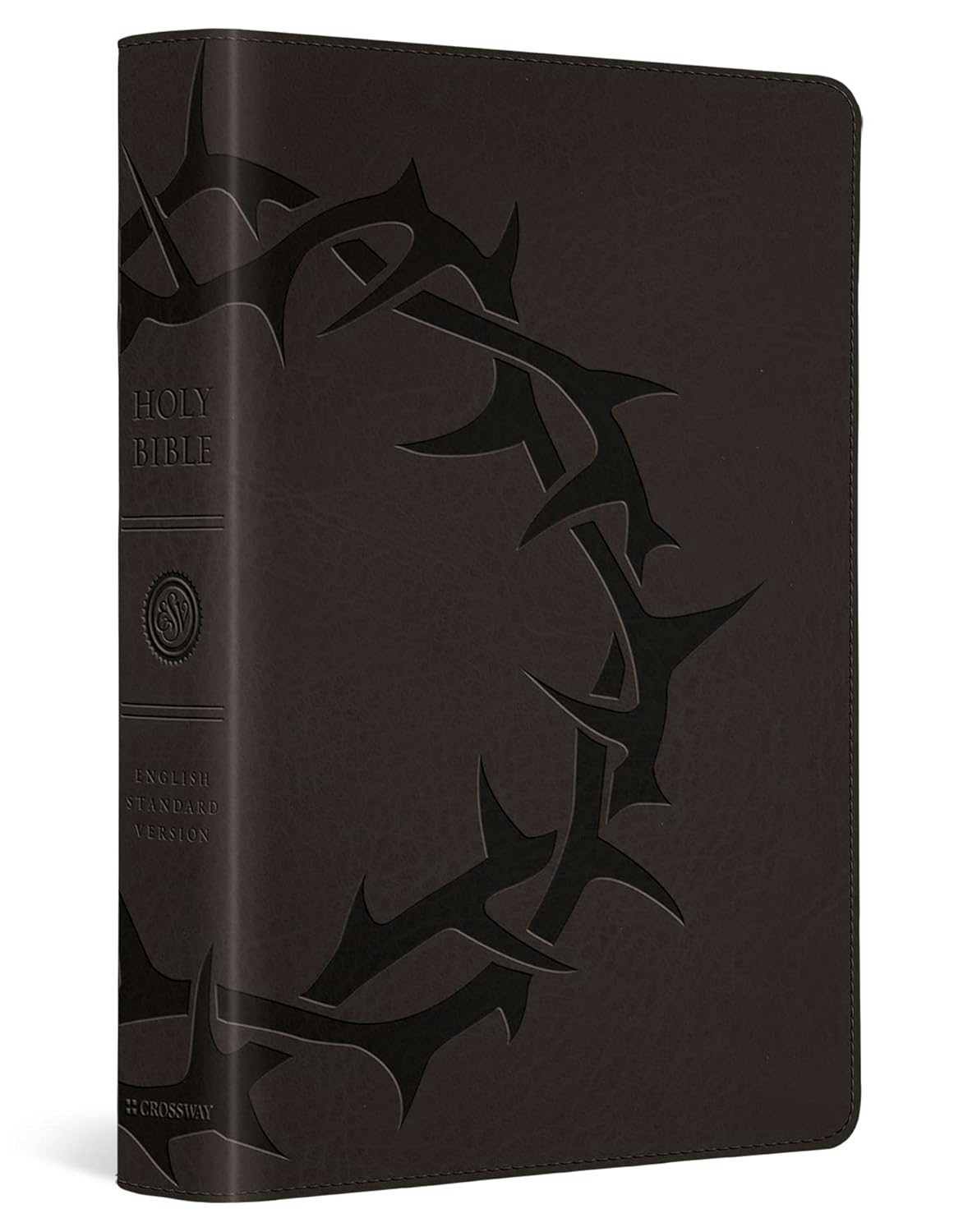 Cover image for ESV Large Print Compact Bible, Red Letter (Trutone, Charcoal, Crown Design), isbn: 9798874902964